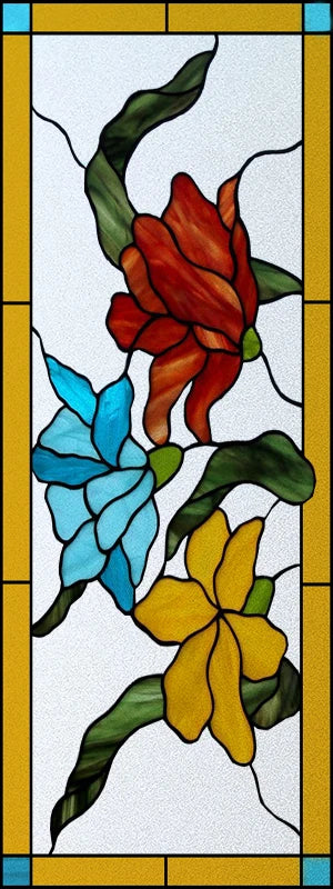 Custom size Stained Glass Films,Flower, Fruit,Tree,Leaf,Bird,Fish Painting Stickers For Bathroom Bedroom Door Office Home Decor