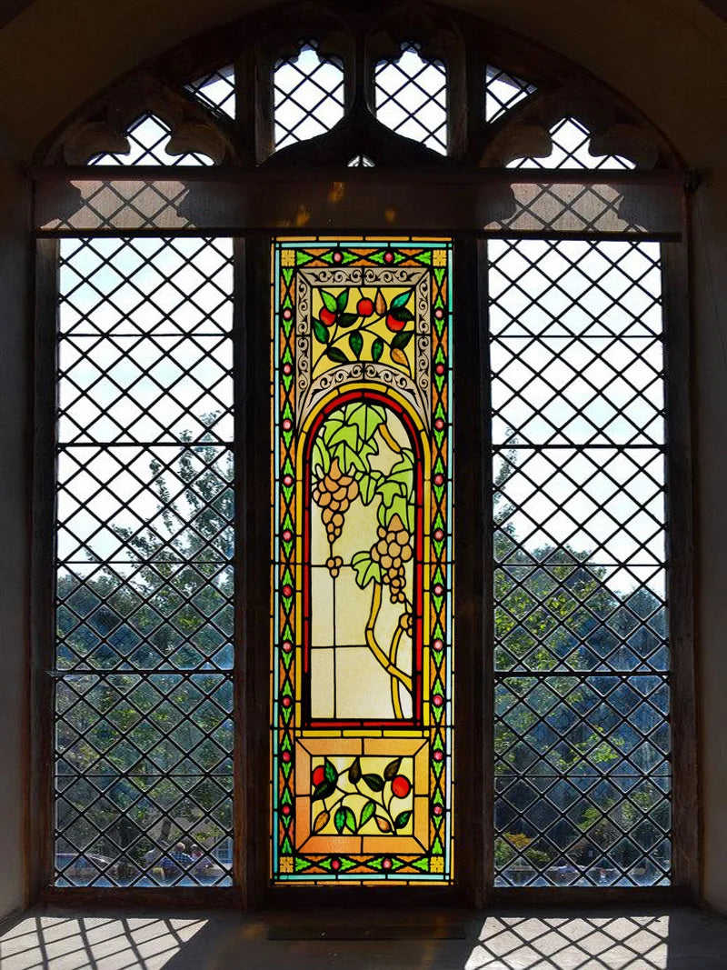 Frosted Stained Glass Window Film, Church Static Cling,Privacy Retro Door Sticker,Kitchen, Office, Home Decor, Customized