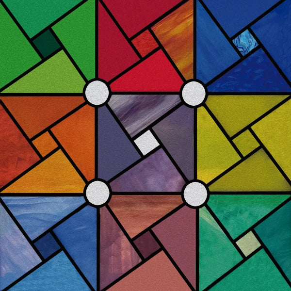 European Church Mosaic Stained Glass Films,Window Stickers Static Cling,Sun, Mosaic, Custom made to fit any Window Size or Shape