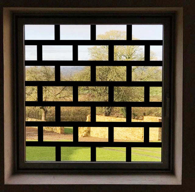 Stained Glass Window Film Transparent Glass Sticker Static Cling Custom made Black Line Office Door Anticollision Home Decor