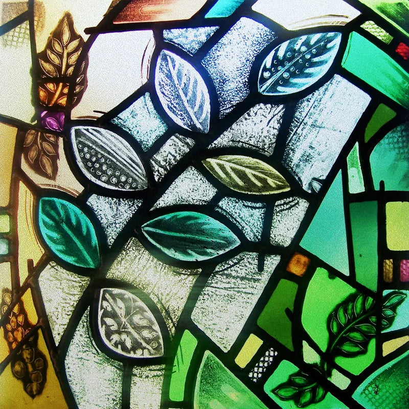 Custom size Glass Films Stained Glass Stickers Static Cling Frosted Privacy PVC Print Natural Village For Window Door Home Decor