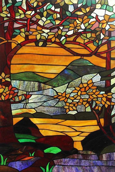 Custom size Glass Films,Stained Glass Stickers Static Cling,Frosted Privacy Print Flower,Tree,Rivers For Window Door Home Decor