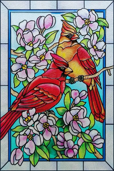 Customized Stained Glass Film Window Films Static Cling Frosted Sticker Church Peacock Birds Cat For Door Bathroom Home Decor