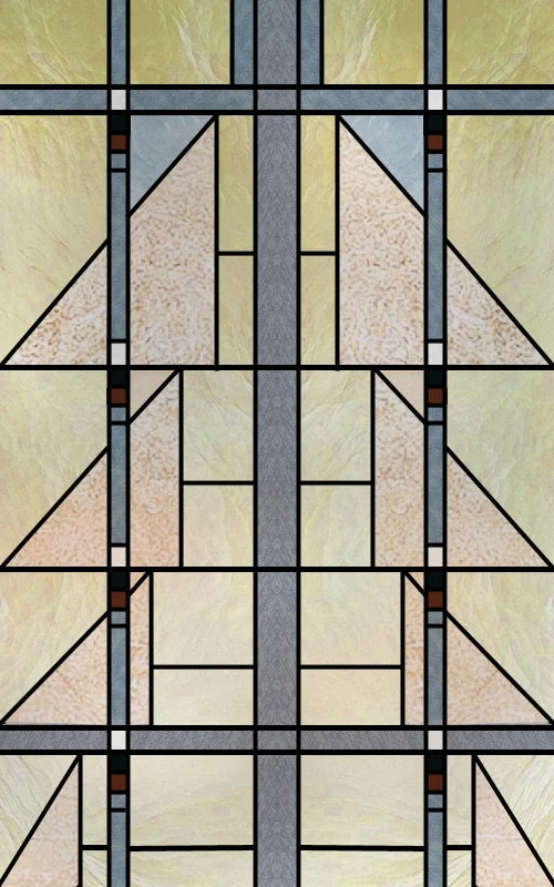 Frosted Stained Glass Window Film, Customized Privacy, Static Cling,Arts and Crafts, Prairie, Art ,Office, Home Decor
