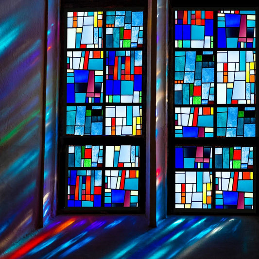 Custom size Window Film Stained Glass Films Frosted Mosaic Suncatcher Color printing Static Cling  Stickers for Home Decor