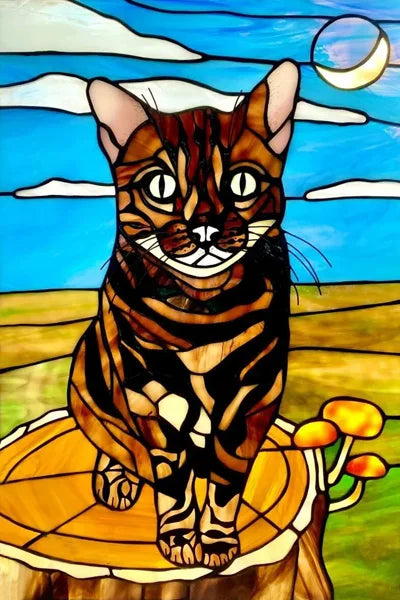 Window Film Stained Glass Stickers Static Cling,Frosted Privacy Custom size,Print Cat,Tiger,Deer,Bear For Window Door Home Dec