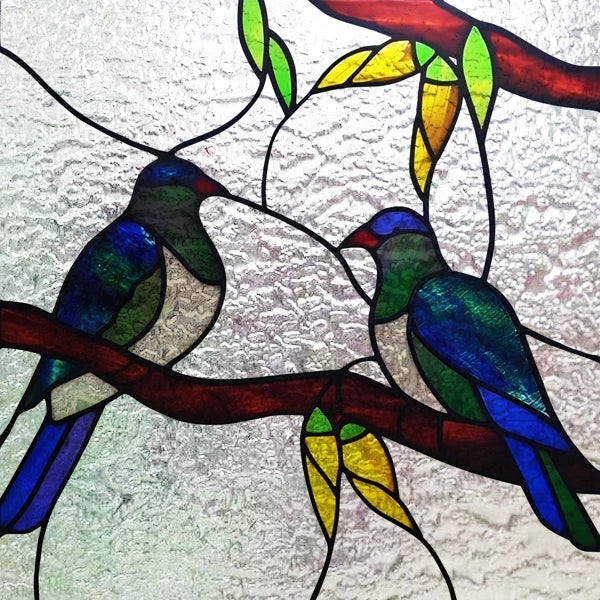 Custom size 3D Matte Window Film Stained Glass Decorative Uv Window Sticker Privacy Frosted Static Cling for Glass,Birds