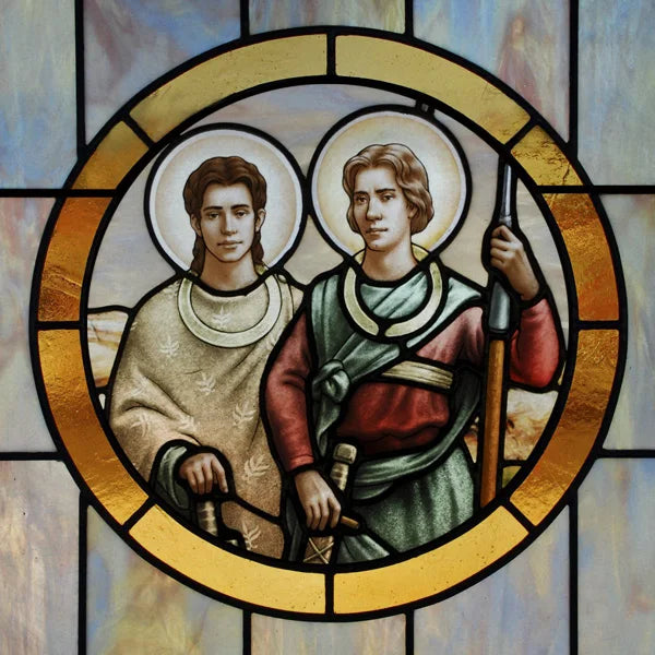 Custom Frosted Stained Glass Window Film,PVC Static Cling Films,Patron Saint of Catholic Church Decor, Foil Stickers