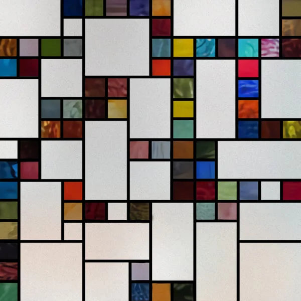 Stained Glass Window Film, Frosted Privacy Static Cling, Retro Stickers for Bathroom, Cabinet, Door, Home Decor, Skylight Covers