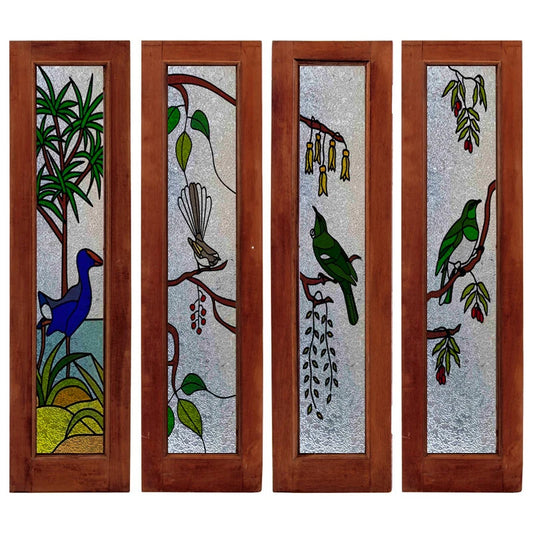 Custom Size Stained Glass Window Film,3D Stickers Static Cling For Kitchen Bathroom Bedroom Glass Sliding Door Home Decor Birds