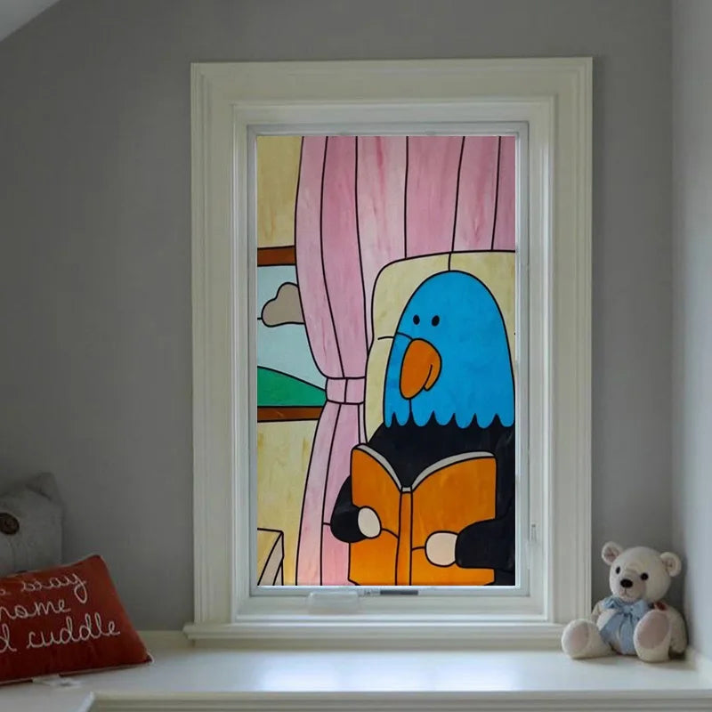 Custom Stained Glass Films Window Film Frosted Sticker Cats For Kids Room Door Light Box Poster Home Decor