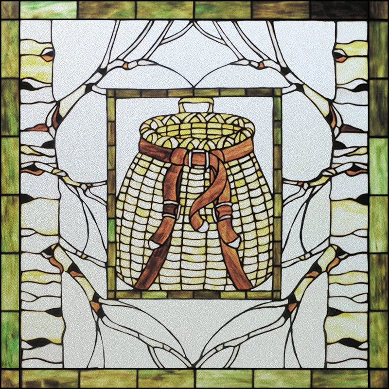 Custom size Glass Films Stained Glass Stickers Static Cling Frosted Privacy PVC Print Natural Village For Window Door Home Decor