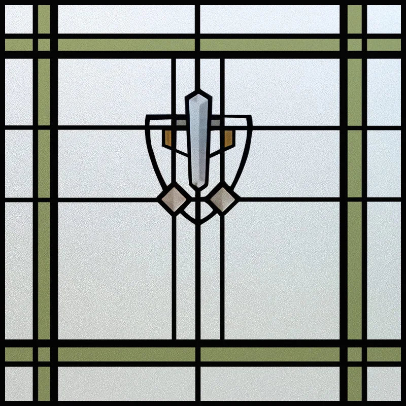 Custom Size Stained Glass Window Film Frosted Privacy Static Cling Retro Prairie Matte Stickers Shower Kitchen Office Home Decor