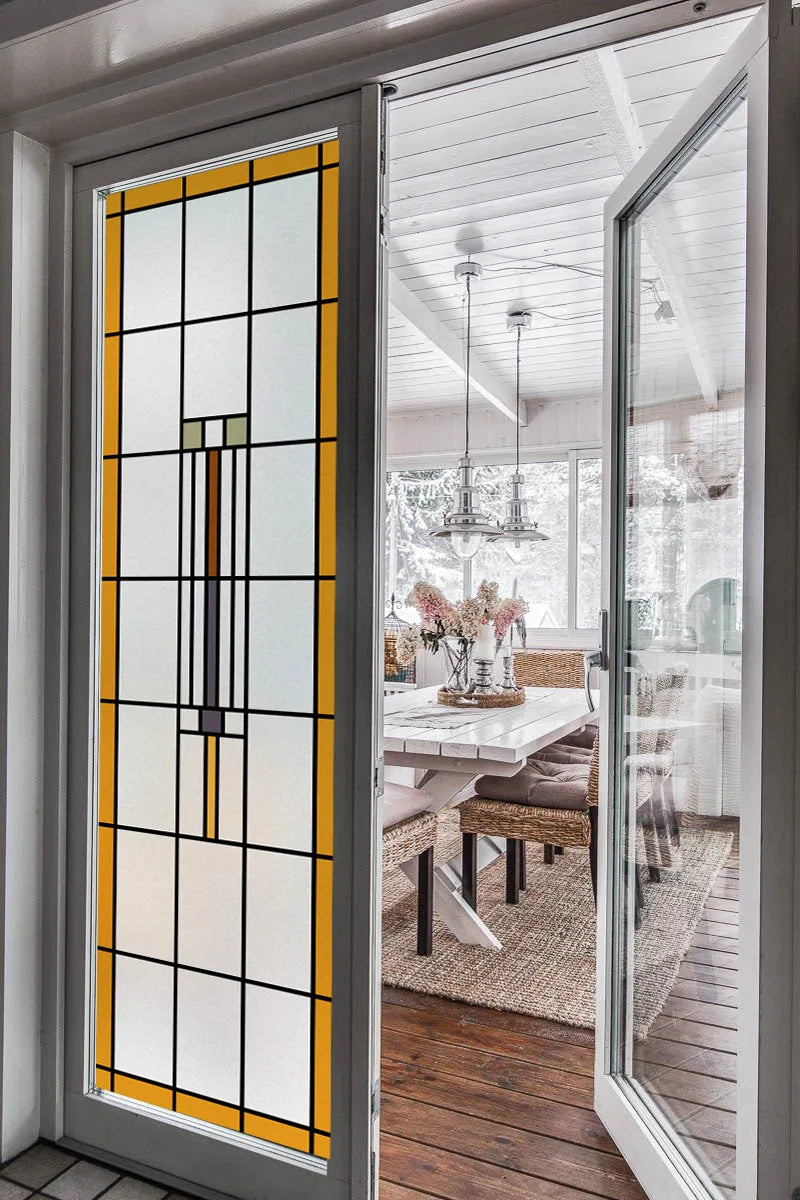 Stained Glass Window Film Transparent/Frosted Glass Sticker Static Cling Prairie Scottish for thin long Glass Door Anticollision