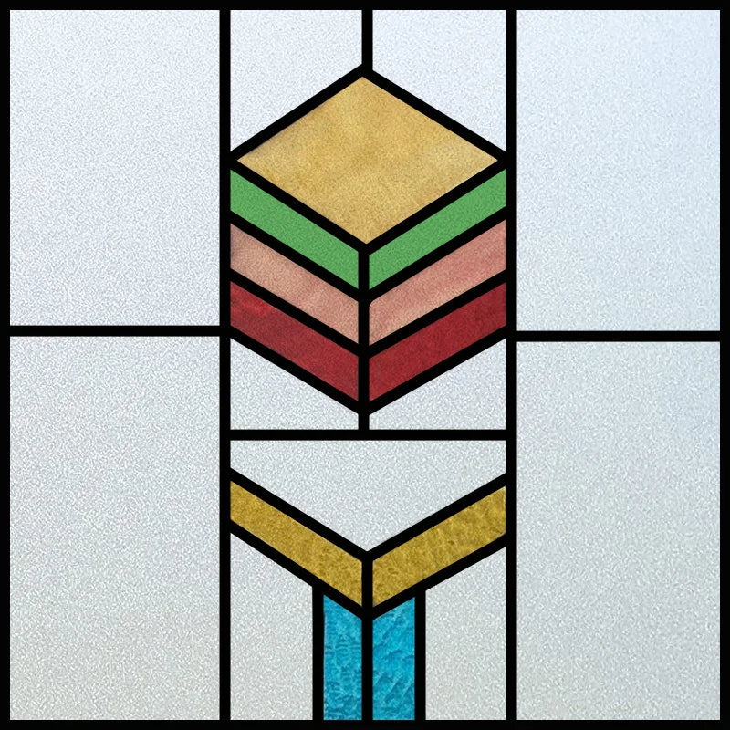 Custom Size Window Film, Stained Glass Sticker, Western Style, Privacy Frosted, Static Cling, Door, Office Home Decal