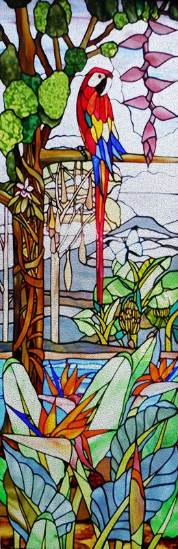 Custom size Window Film Stained Glass Films Frosted Privacy Retro European Tree Flower Colorful Door Sticker Shower Bathroom