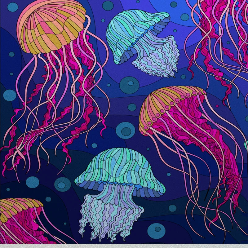 Custom size Window Film Stained Glass Films Frosted Privacy Static Cling Background Sticker Aquarium Ocean Poster Fish Tank Film