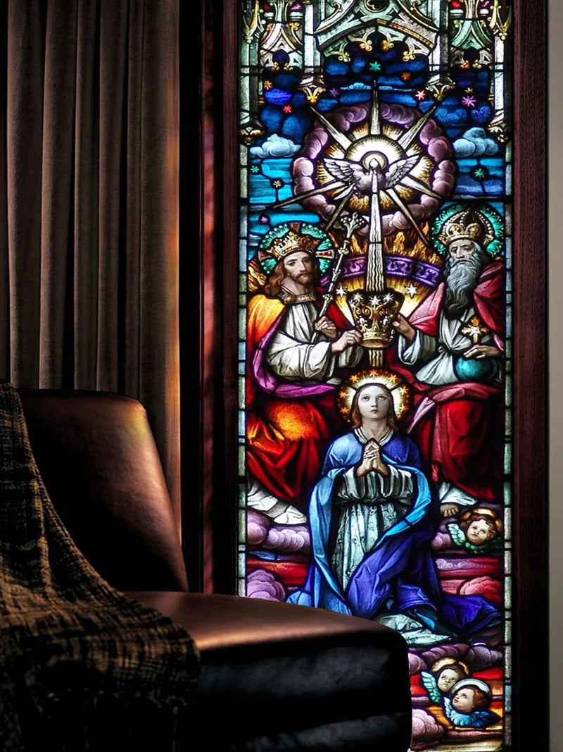Custom size Window film Door sticker Christian Pictures Wall stickers Glass decor church Jesus self-adhesive Stained Poster