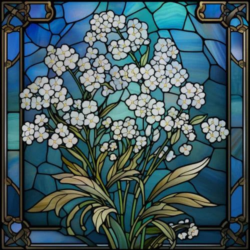 Custom size Window Film Stained Glass Films Frosted Privacy Static Cling Retro Flower Sticker Bathroom Skylight Decor