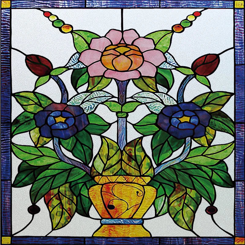 Window Film Stained Glass Films,Customized Art Deco Design,Birds Static Cling Sticker,Home Decor Foil,Window Treatment