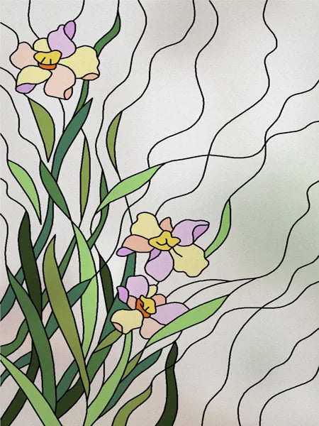 Window Film Stained Glass Films Frosted Static Cling Light-transparent Opaque Privacy Glass Sticker Home Decor Rose Flowers