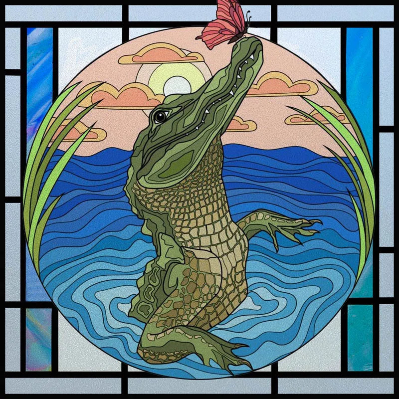 Custom size Window Film Stained Glass Films Frosted Privacy Static Cling Background Sticker Aquarium Ocean Poster Fish Tank Film