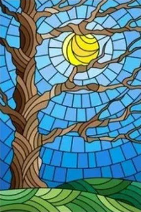 Frosted Stained Glass Window Film, Customized Tiffany Trees, Static Cling Sticker,Bathroom Door, Kitchen, Office, Home Decor