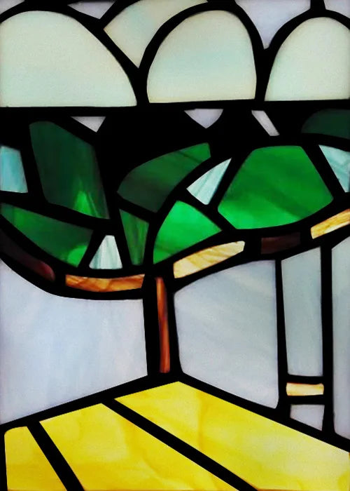 Stained Glass Window Film, Frosted Glass Sticker, Forest，Custom Size, Animals, Plants, Kids Room Door, Poster, Home Decor