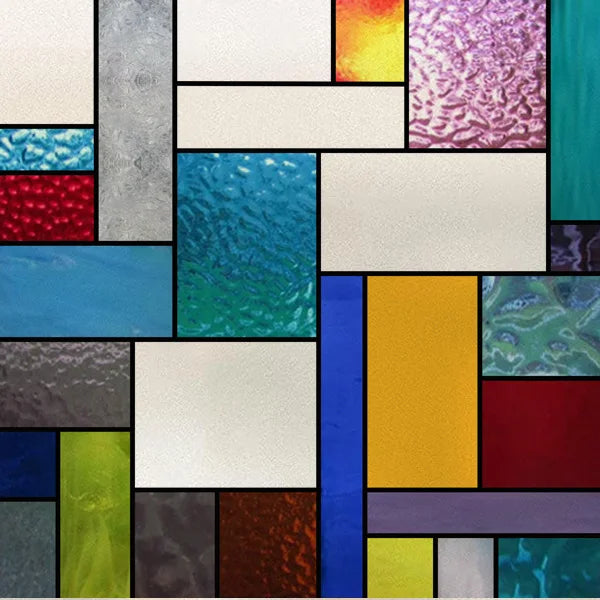 Window Film Frosted Stained Glass Films,Customized Art Design Mosaic Static Cling Sticker,Home Decor Foil Window Treatment