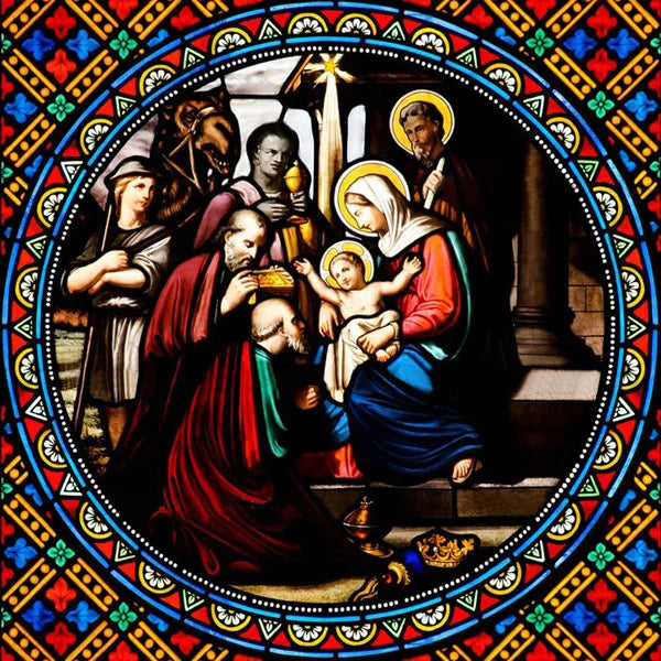 Custom Frosted Stained Glass Window Film, Static Cling ,Church Jesus Mary Angels Picture Stickers, Window Treatment, Home Decor