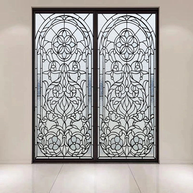 Window Film Frosted Stained Glass Films Church Static Cling Privacy Films Door Sticker Kitchen Office Home Decor Customized