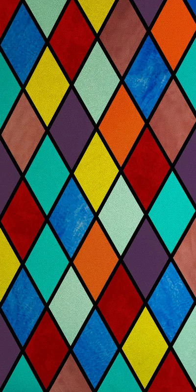 Frosted Stained Glass Window Film, Reusable Window Covering, Sun Catcher, Mosaic Rainbow Color, Privacy, Home-Decor