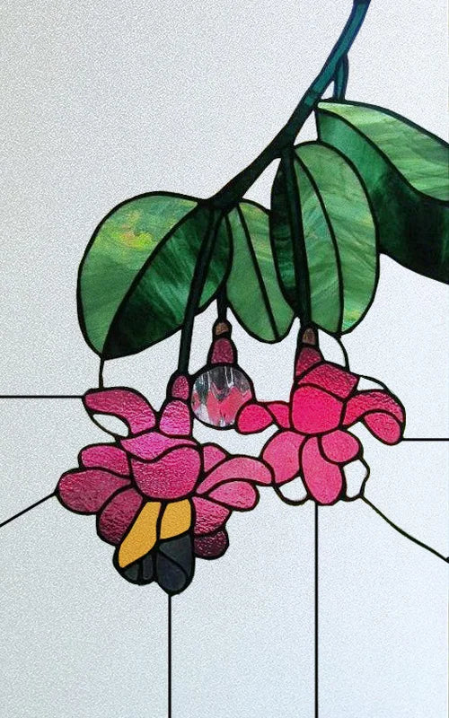 Frosted Stained Glass Film, Custom Size, Privacy, Static Cling,Door Sticker, Bathroom  Kitchen  Home Decor,Rose,Flower, Fruit