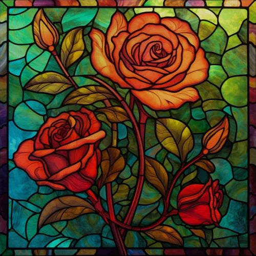 Custom size Window Film Stained Glass Films Frosted Privacy Static Cling Retro Flower Sticker Bathroom Skylight Decor