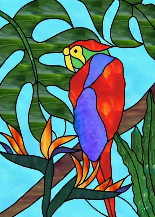 Custom Size Window Stained Glass Films,Cat,Bird,Peacock,Tiger,Fish,Animals Stickers For Bathroom Bedroom Door Office Home Decor