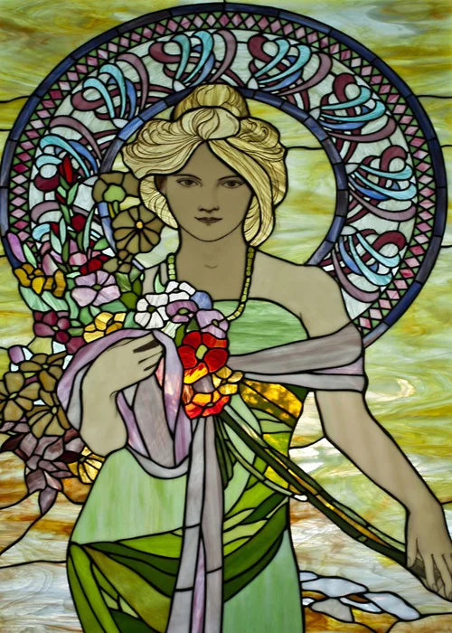 Custom Size Window Stained Glass Films,Mermaid,Flower, Fairy,People Painting Stickers for Bathroom, Door, Office, Home Decor
