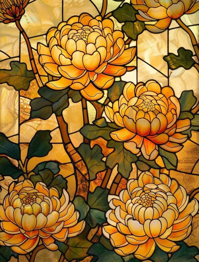 Stained Glass Window Film, Frosted Window Film, ,Privacy,No Glue, Static Cling, Home Decorative Flower