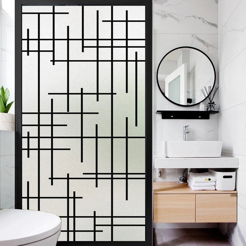 Custom Size Stained Glass Window Film,Frosted Privacy, Static Cling, Door Sticker,Kitchen, Bathroom, Home Decor