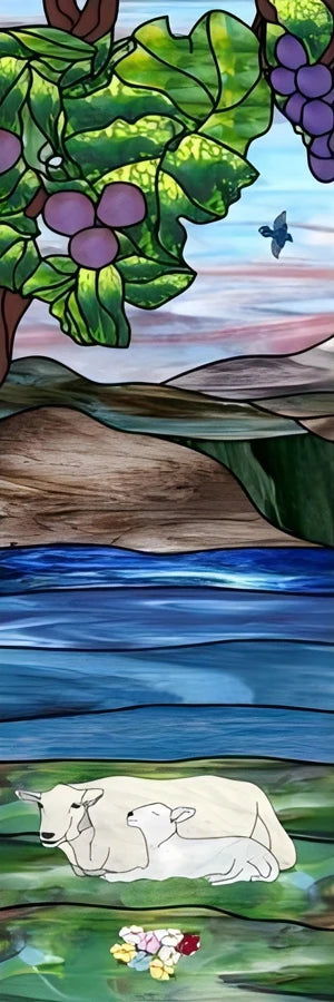 Custom Size Stained Glass Window Film,Frosted Privacy Static Cling,Retro Stickers,Kitchen Bathroom Door Home Decor