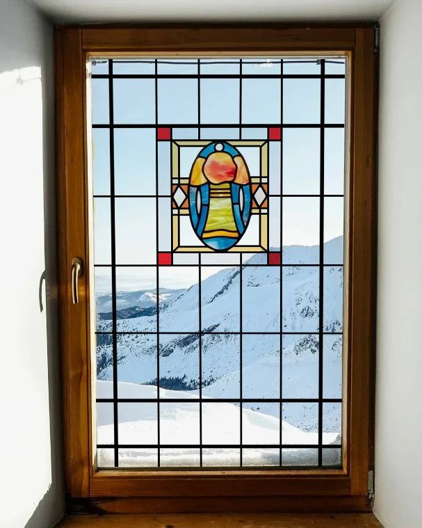 Frosted Stained Glass  Film, 3D Matte,Grid, Transparent,Static Cling,Privacy, Door Sticker,Customized for Office, Home Decor