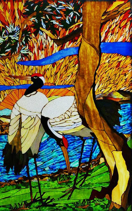 Custom Size Glass Window Film Static Cling Frosted Glass Films Stickers For Bathroom Kitchen Door Birds Heron Parrot Owl