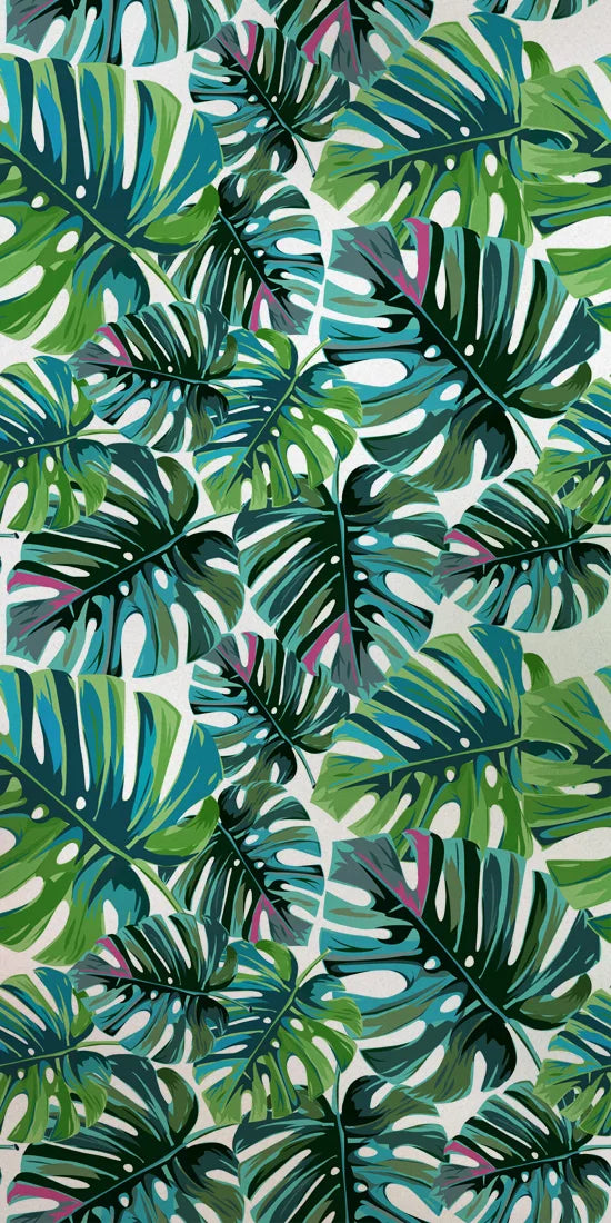 Stained Glass Film, Opaque Sticker,Frosted Static Cing ,Tropical Leaves, Seamless Pattern,Home Decor, Privacy, Custom Size