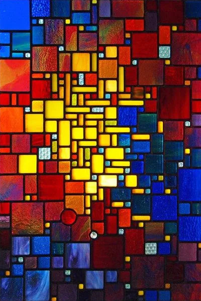 Frosted Stained Glass Window Film, Opaque  Privacy Static Cling , Home-Decor, Sun Catcher Rainbow Color, Window Covering