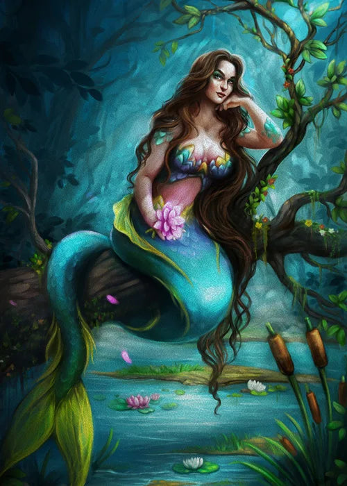 Custom Size Window Stained Glass Films,Mermaid with long hair Picture,Stickers For Bathroom Bedroom Door Office Home Decor