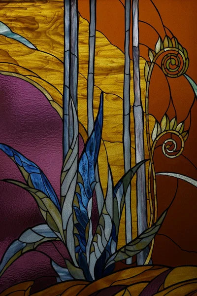 Custom Size Stained Glass Stickers,Static Cling,Frosted Privacy Print Tree, Window Door, Home Decor