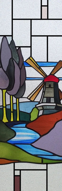 Custom size Window Film Stained Glass Films Frosted Privacy Retro European Tree Flower Colorful Door Sticker Shower Bathroom