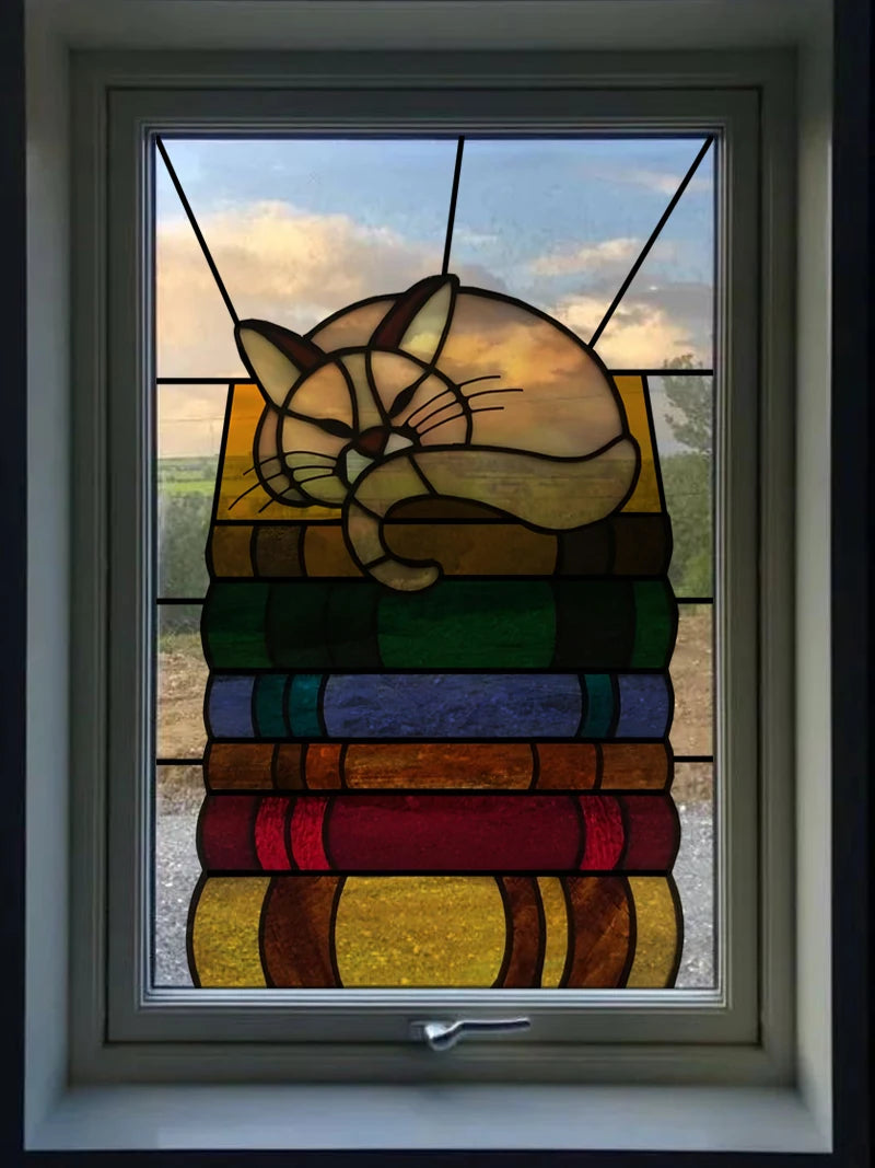 Frosted Stained Glass Window Film, 3D Matte, Transparent,Static Cling,Privacy, Door Sticker,Customized for Office, Home Decor