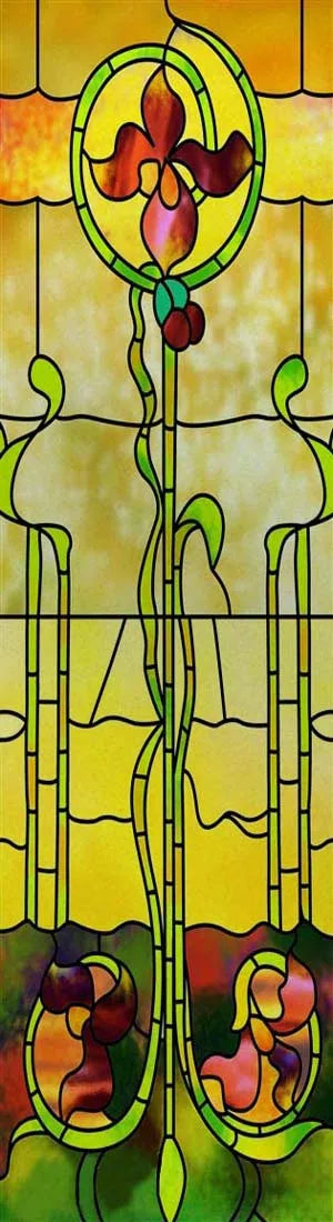 Customized Frosted Stained Glass Window Film, Church Static Cling,Privacy Retro Sticker, for Kitchen, Office, Home Decor