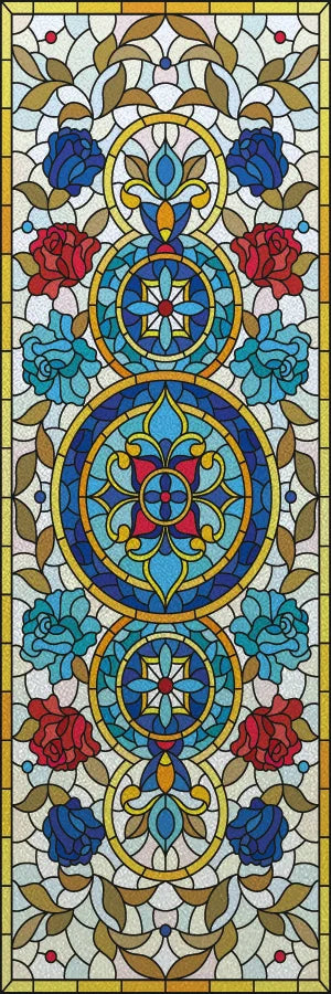 Frosted Stained Glass Window Film, Customized  Static Cling,,Privacy, European Style ,For Office, Bathroom Home Decor