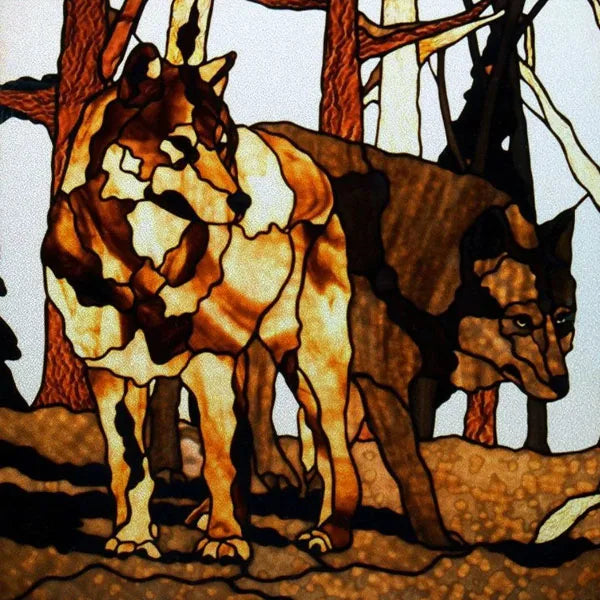 Custom Size Stained Glass Window Film Frosted Films, Animal Dog Cat Tiger Birds Static Cling,Window Covering for Home Office